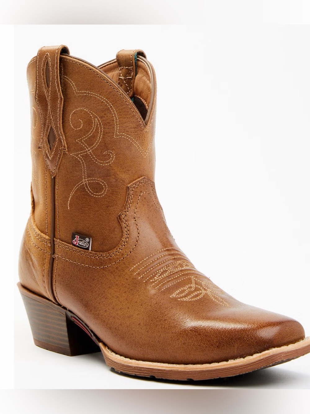 JUSTIN WOMEN'S CHELLIE WESTERN BOOTIES - SQUARE TOE Size 8B